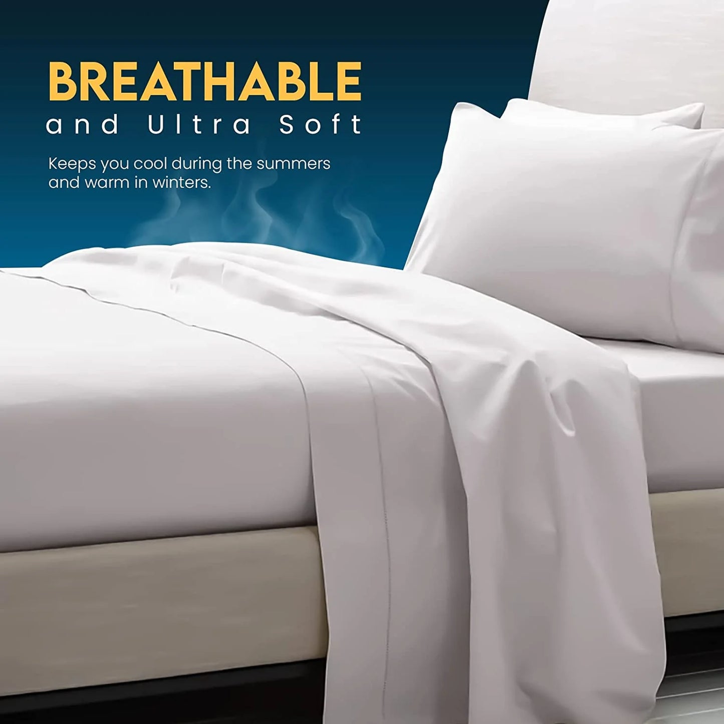 200TC 100% Egyptian Cotton Luxury Flat Sheet - Single, Double, Super King
