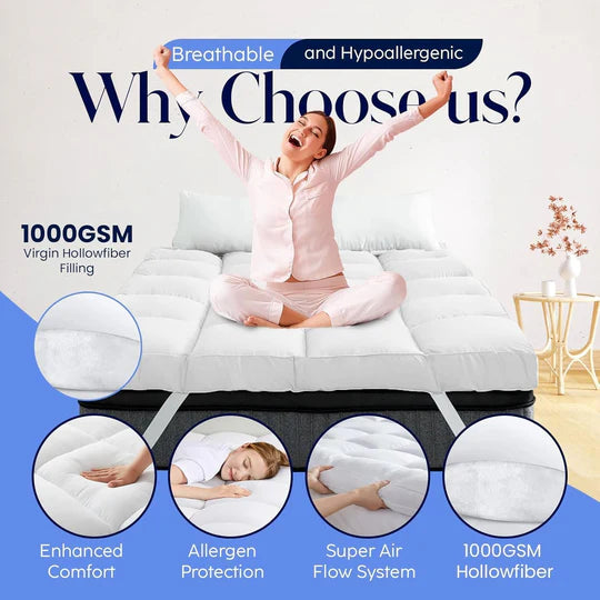 Mattress Topper for Extra Comfort, Softness, Support, and Durability