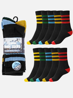10 Pairs Thermal Crew Socks - Warm, Comfortable, Durable for All Seasons