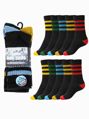 10 Pairs Thermal Crew Socks - Warm, Comfortable, Durable for All Seasons
