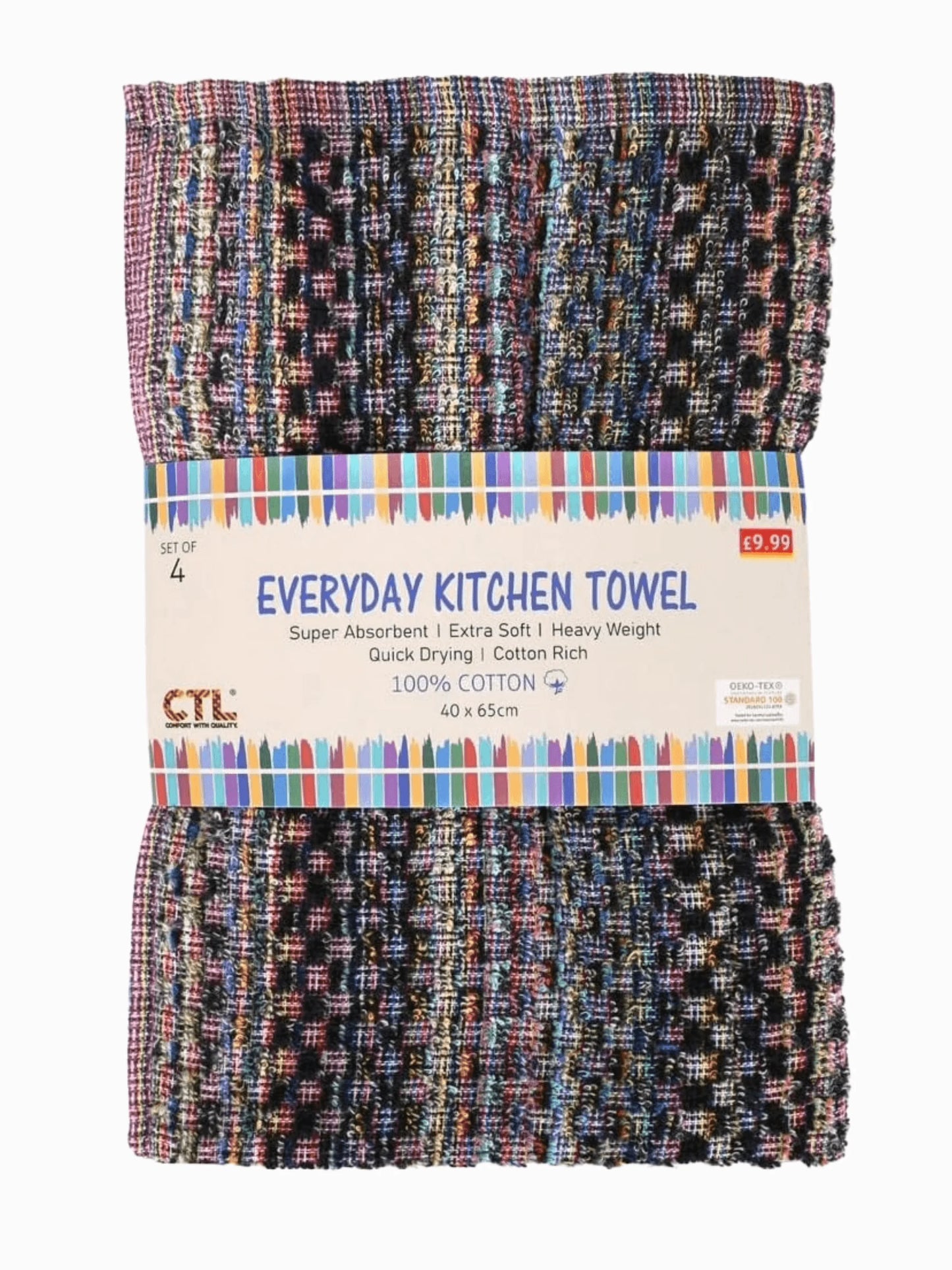 12x Multi-Color 100% Cotton Jumbo Terry Tea Kitchen Towels